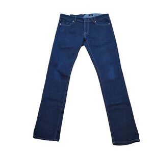 VOLCOM SZ 32 Dark Wash 2x4 Skinny Fit Straight-Leg Denim Jeans Dark Blue